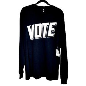 BP Men's Vote Graphic Long Sleeve Black Shirt New with Tags